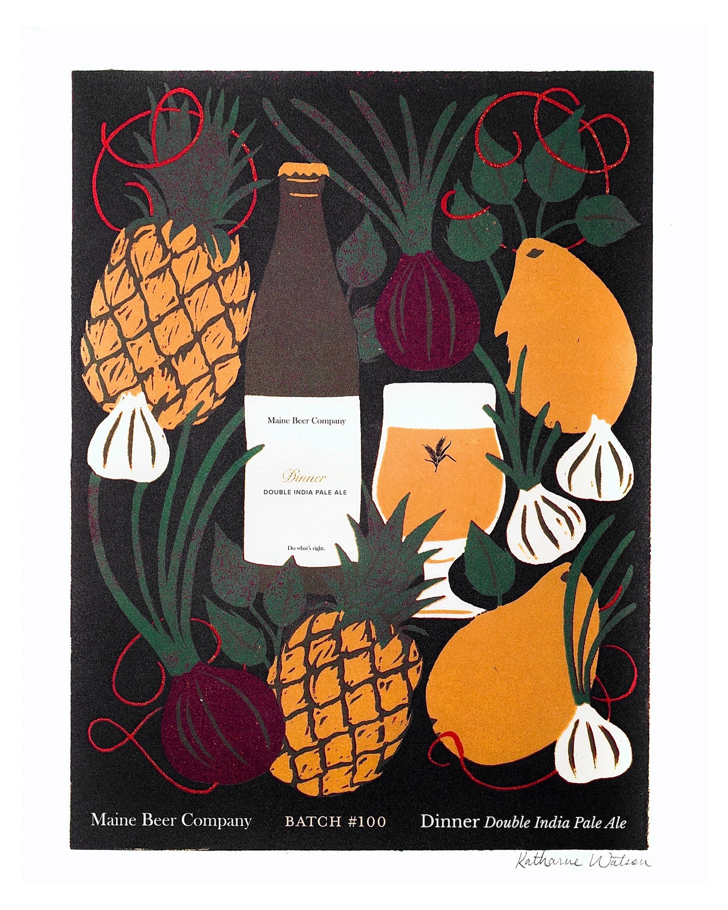 Dinner Batch 100 Linocut Artwork, Limited Edition