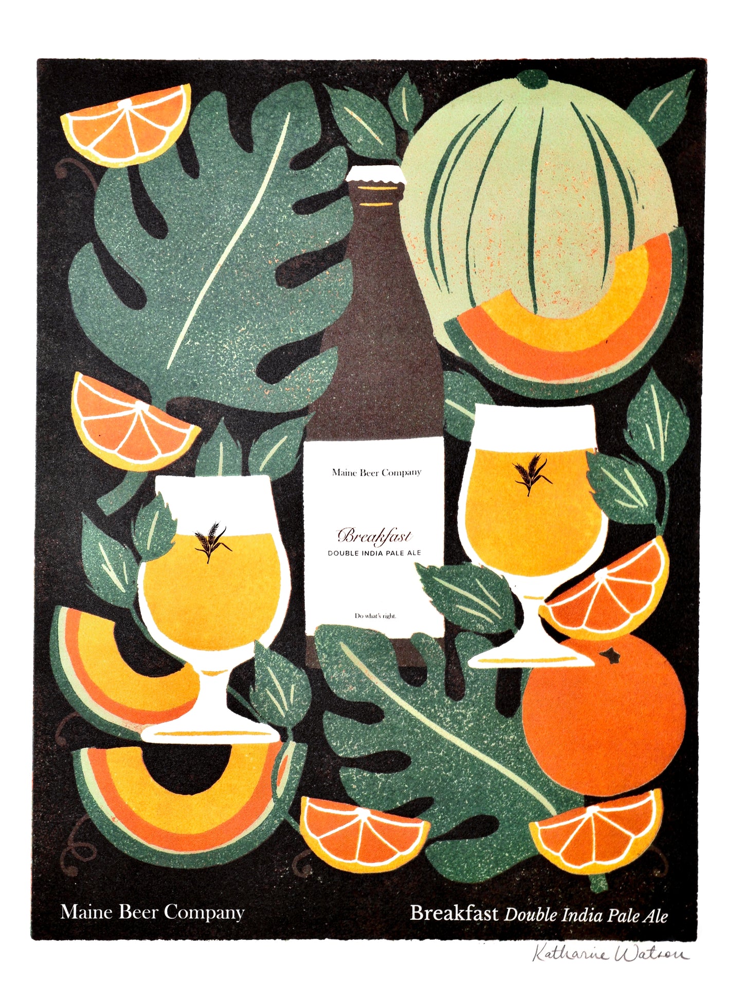 Breakfast Lunch & Dinner Linocut Prints