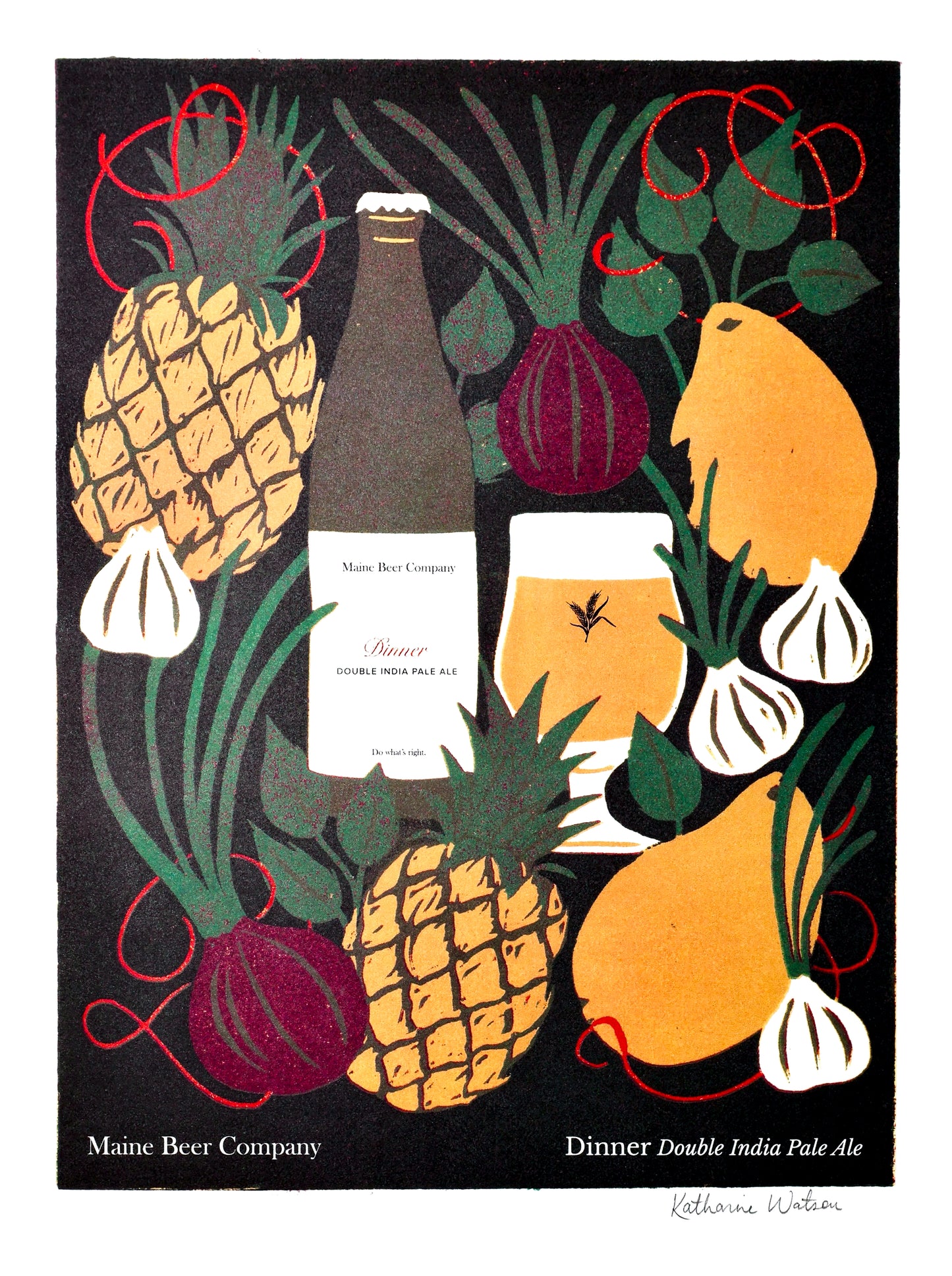 Breakfast Lunch & Dinner Linocut Prints
